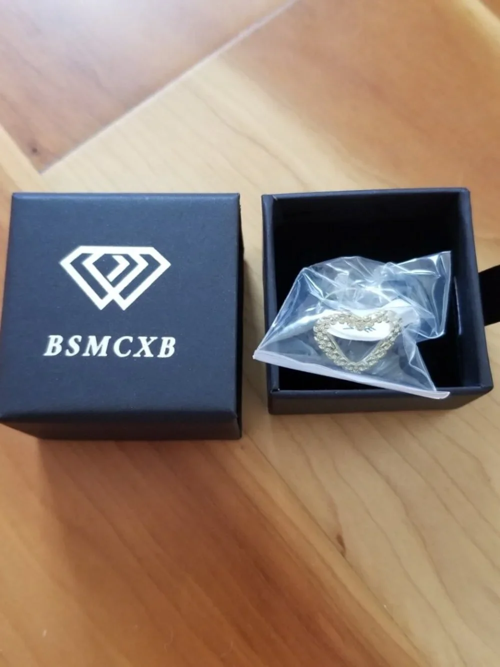 New in Box! 14K Gold-Plated Womens Ring with Open Heart-Shape Design - Size 7